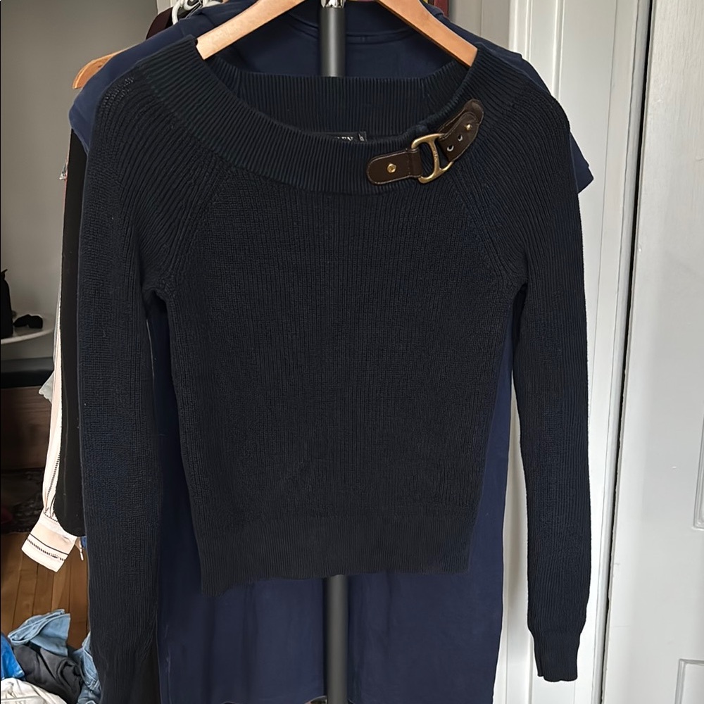 Ralph Lauren Navy Sweater with Buckle